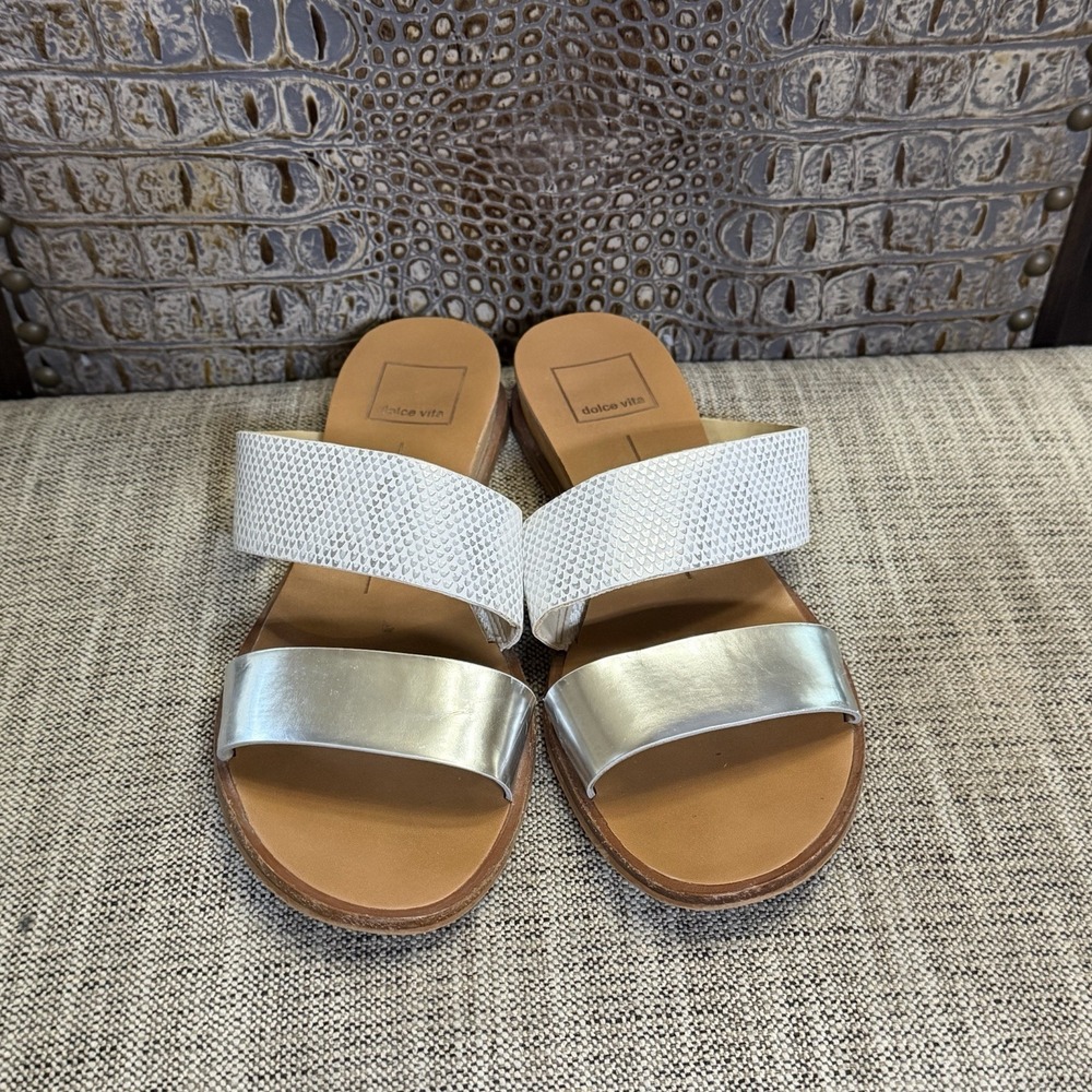 Dolce Vita Paci Double Strap  Flat Slide‎ Wedge Sandal Size 6.5
